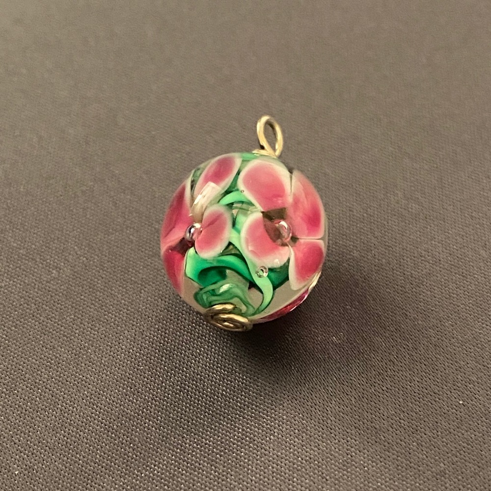 Glass necklace charm